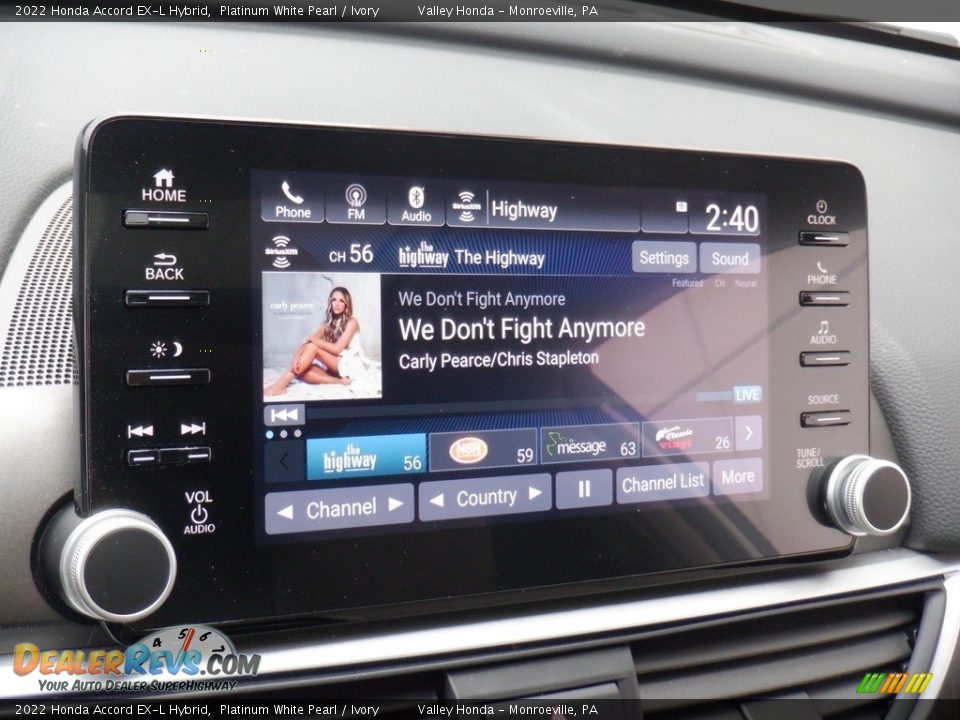 2022 Honda Accord EX-L Hybrid Platinum White Pearl / Ivory Photo #21