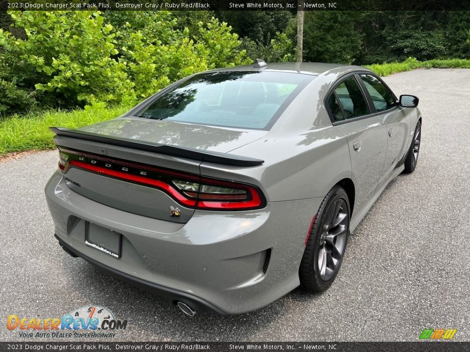 2023 Dodge Charger Scat Pack Plus Destroyer Gray / Ruby Red/Black Photo #6