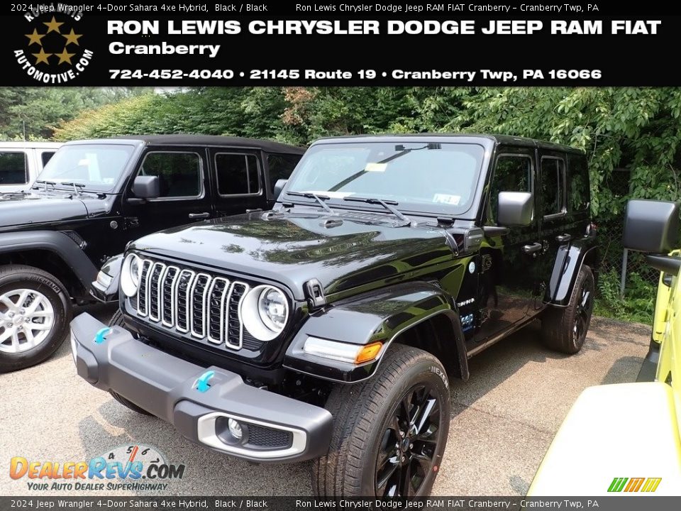 2024 Jeep Wrangler 4-Door Sahara 4xe Hybrid Black / Black Photo #1