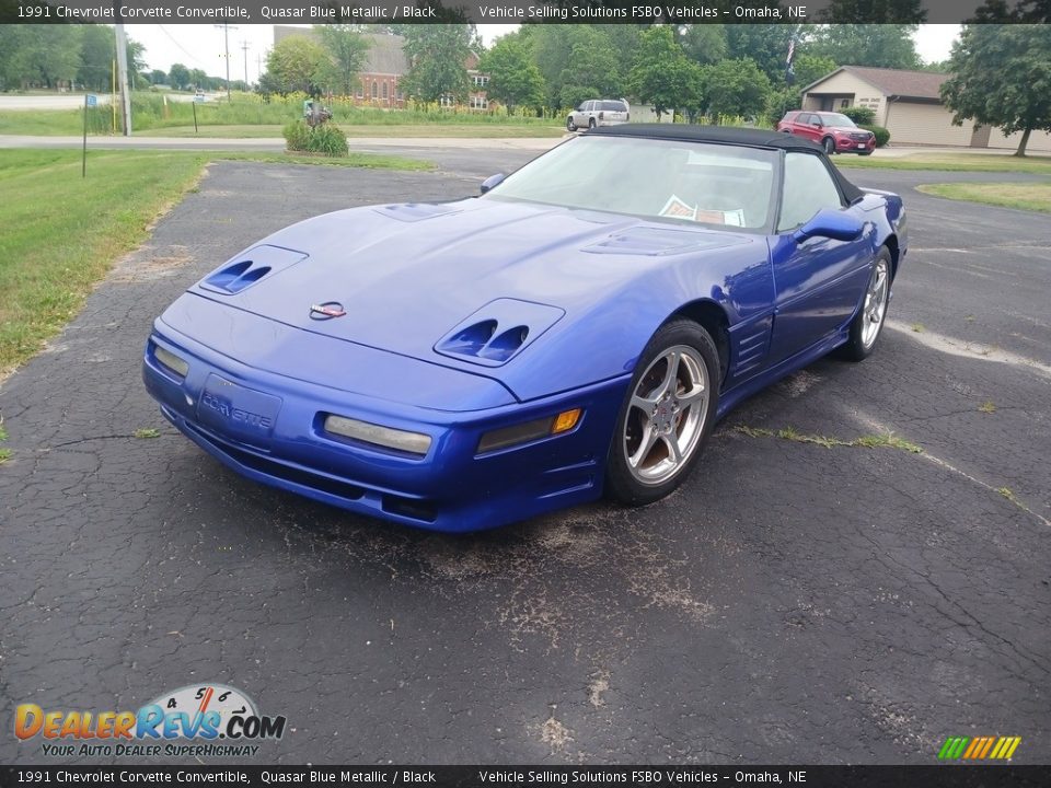 1991 Chevrolet Corvette Convertible Quasar Blue Metallic / Black Photo #1