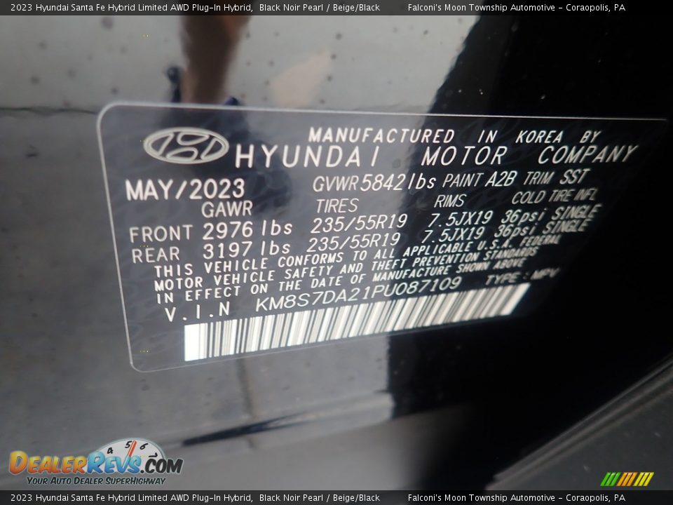 2023 Hyundai Santa Fe Hybrid Limited AWD Plug-In Hybrid Black Noir Pearl / Beige/Black Photo #18
