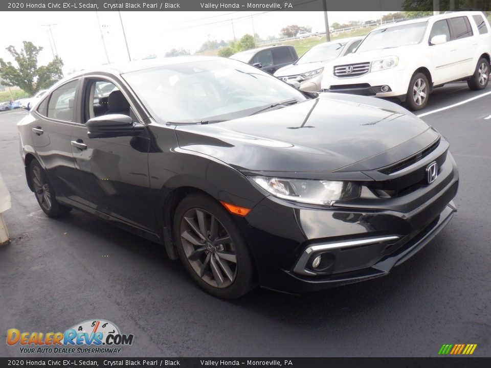 2020 Honda Civic EX-L Sedan Crystal Black Pearl / Black Photo #4
