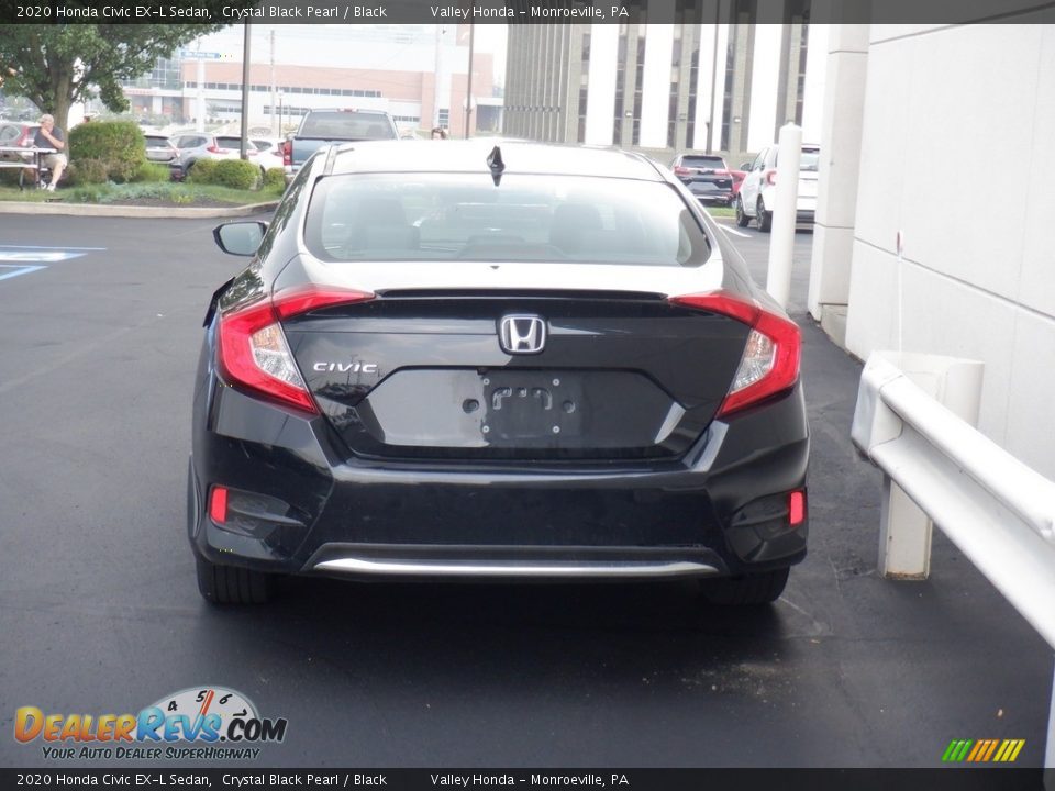 2020 Honda Civic EX-L Sedan Crystal Black Pearl / Black Photo #5