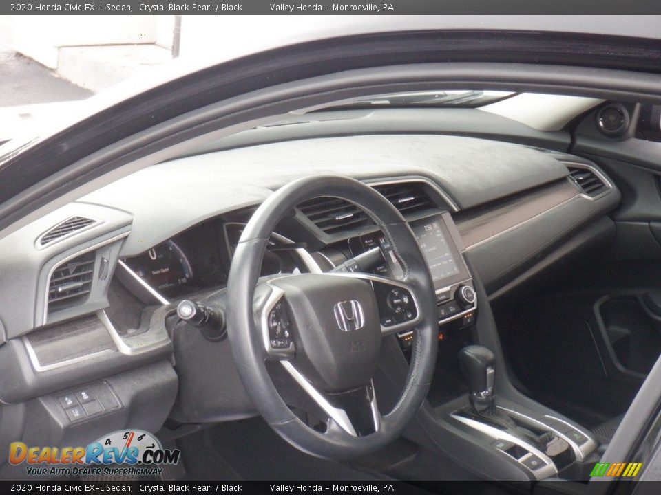 2020 Honda Civic EX-L Sedan Crystal Black Pearl / Black Photo #9