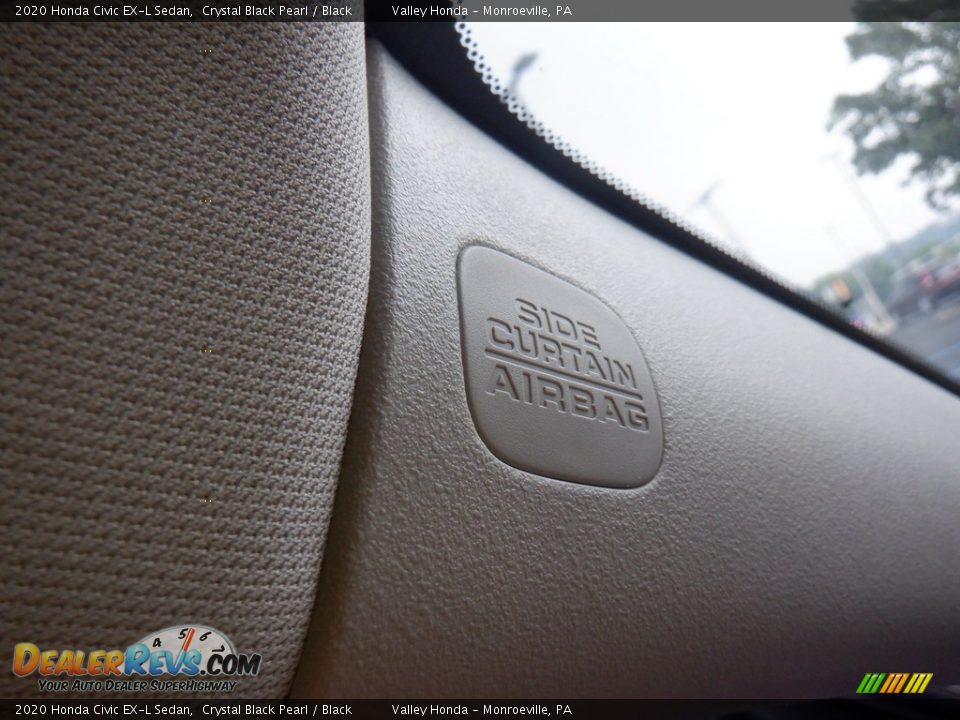 2020 Honda Civic EX-L Sedan Crystal Black Pearl / Black Photo #13