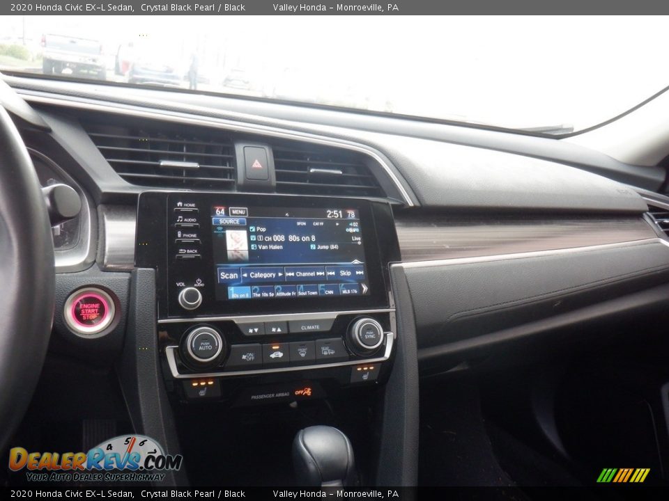 2020 Honda Civic EX-L Sedan Crystal Black Pearl / Black Photo #15