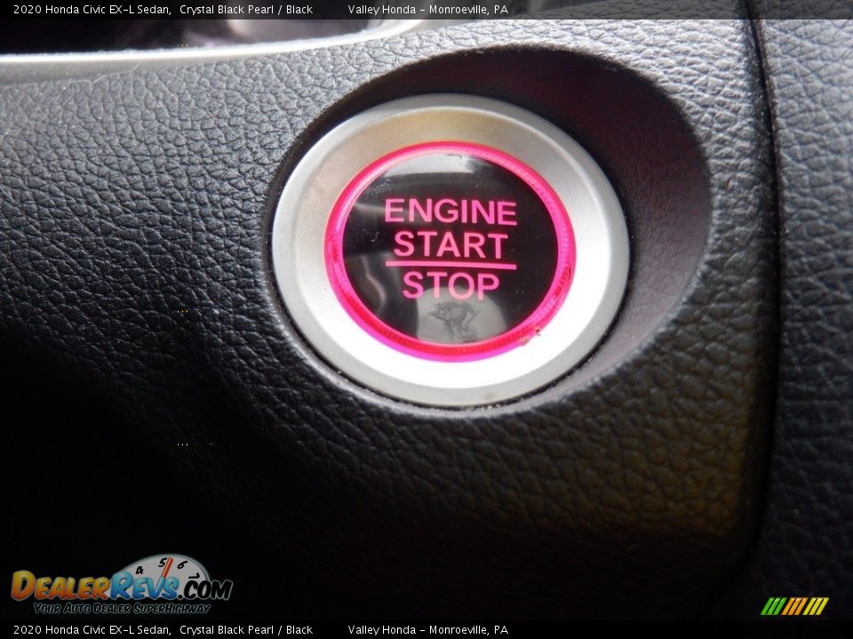 2020 Honda Civic EX-L Sedan Crystal Black Pearl / Black Photo #16