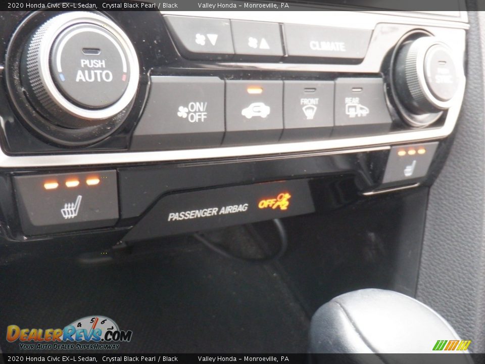 2020 Honda Civic EX-L Sedan Crystal Black Pearl / Black Photo #17