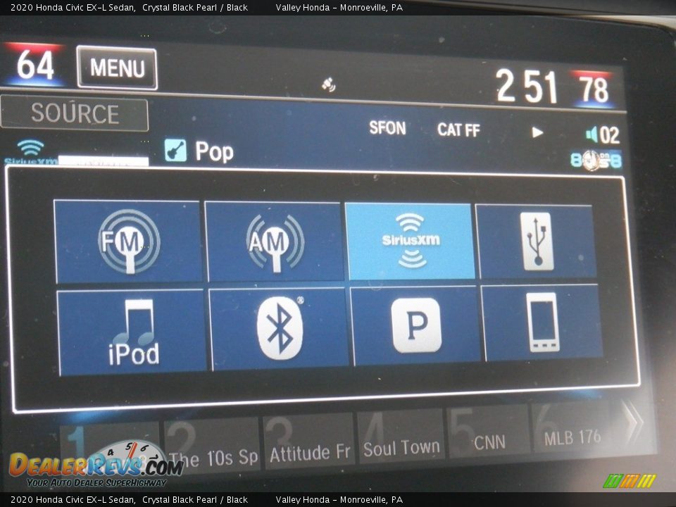 2020 Honda Civic EX-L Sedan Crystal Black Pearl / Black Photo #18