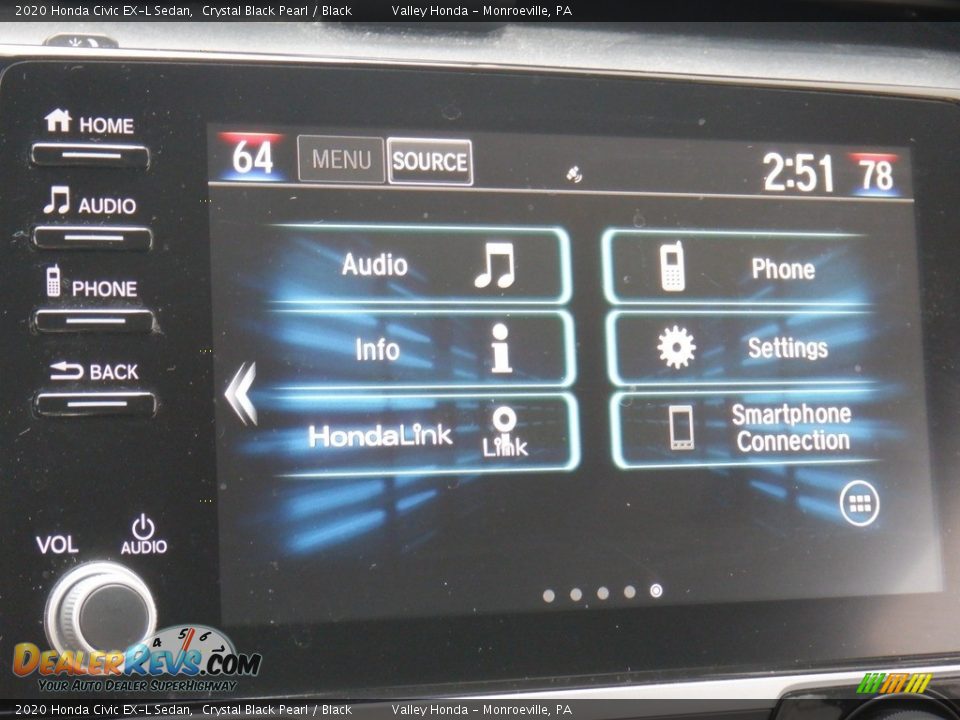 2020 Honda Civic EX-L Sedan Crystal Black Pearl / Black Photo #19