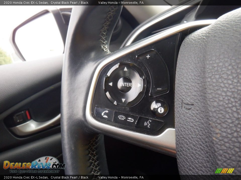 2020 Honda Civic EX-L Sedan Crystal Black Pearl / Black Photo #24