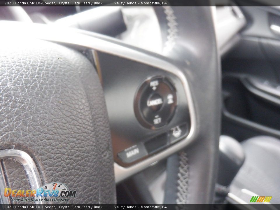 2020 Honda Civic EX-L Sedan Crystal Black Pearl / Black Photo #25