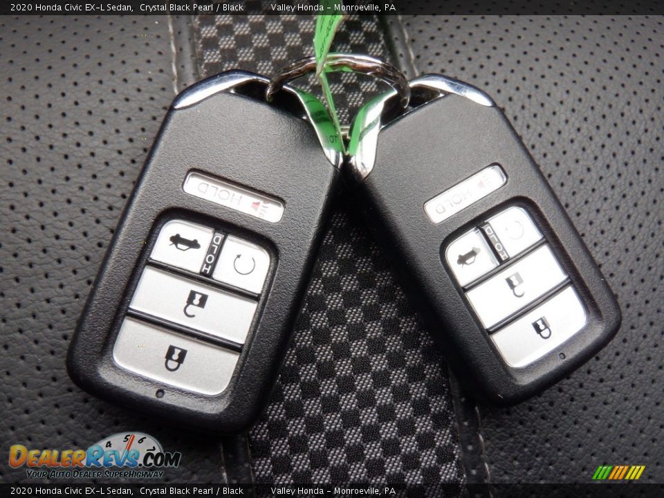 2020 Honda Civic EX-L Sedan Crystal Black Pearl / Black Photo #30