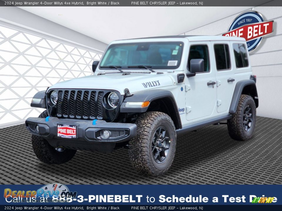 2024 Jeep Wrangler 4-Door Willys 4xe Hybrid Bright White / Black Photo #1