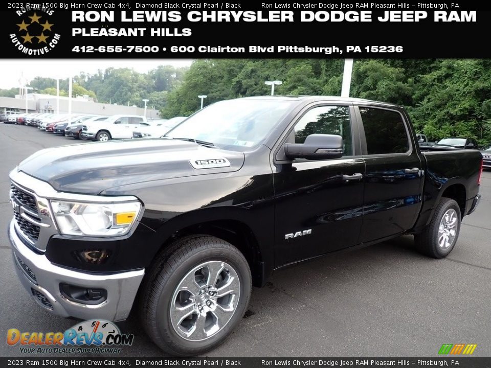 2023 Ram 1500 Big Horn Crew Cab 4x4 Diamond Black Crystal Pearl / Black Photo #1