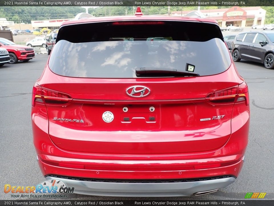 2021 Hyundai Santa Fe Calligraphy AWD Calypso Red / Obsidian Black Photo #4