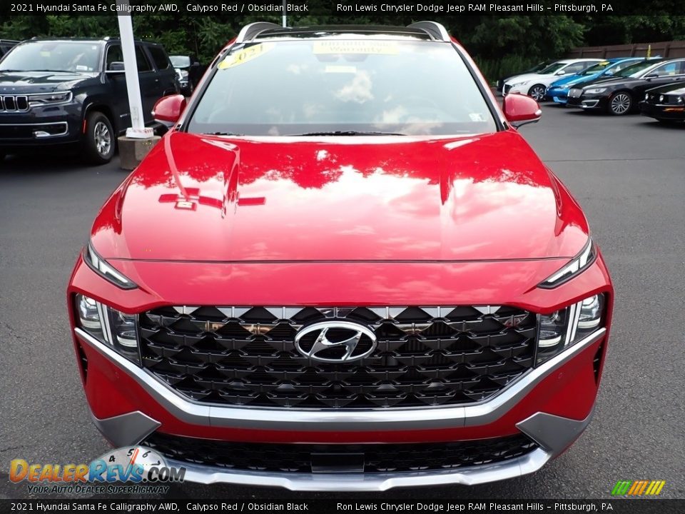 2021 Hyundai Santa Fe Calligraphy AWD Calypso Red / Obsidian Black Photo #9