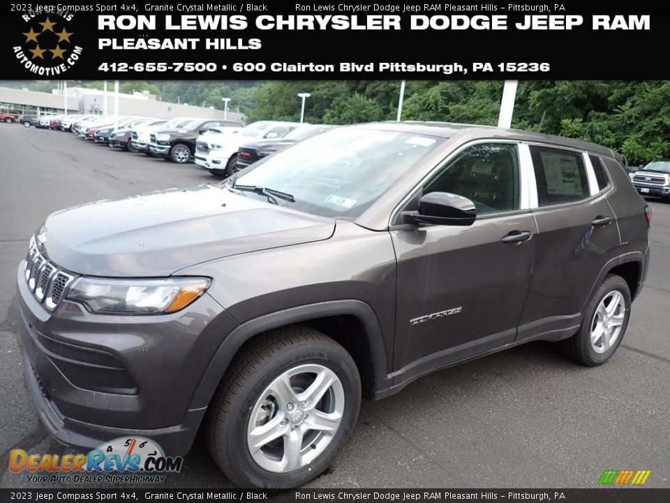 2023 Jeep Compass Sport 4x4 Granite Crystal Metallic / Black Photo #1