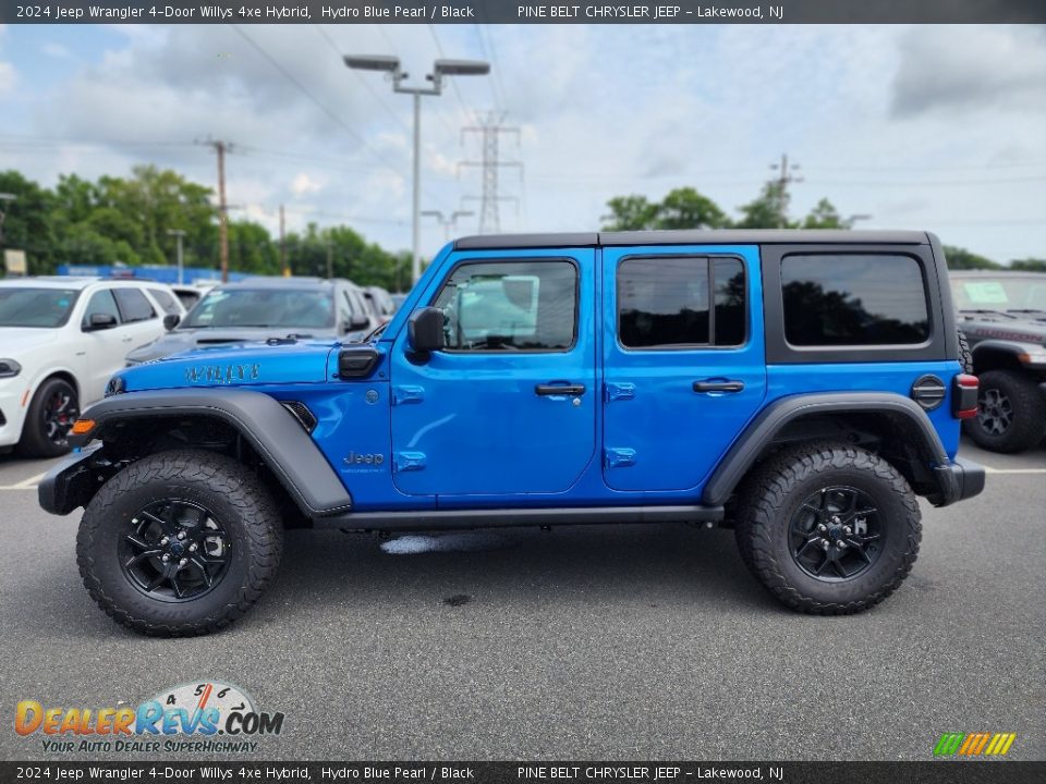 Hydro Blue Pearl 2024 Jeep Wrangler 4-Door Willys 4xe Hybrid Photo #3