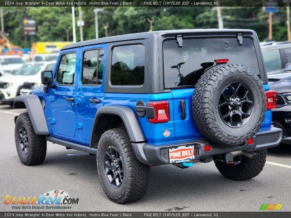 2024 Jeep Wrangler 4-Door Willys 4xe Hybrid Hydro Blue Pearl / Black Photo #4