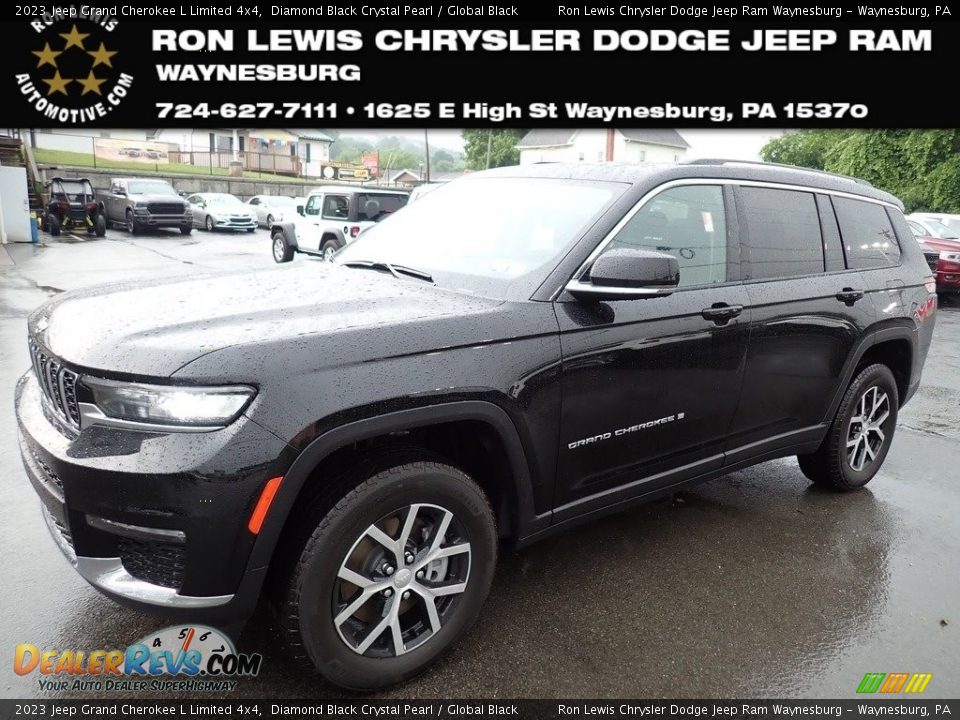 2023 Jeep Grand Cherokee L Limited 4x4 Diamond Black Crystal Pearl / Global Black Photo #1