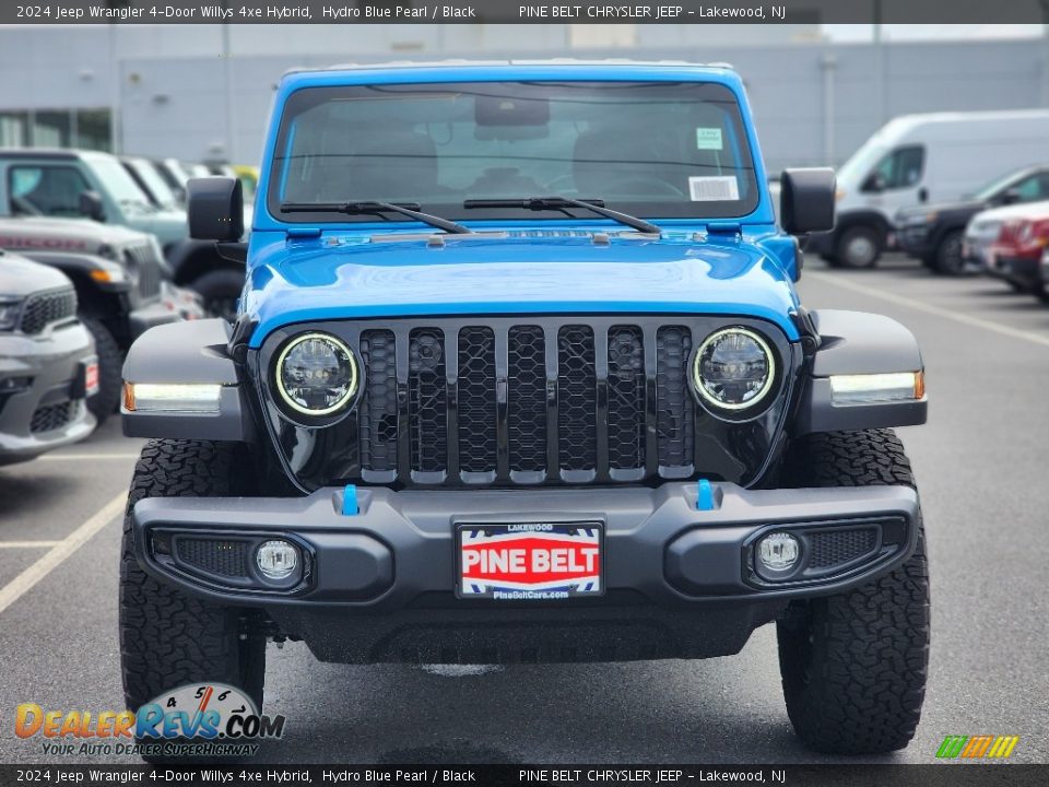 2024 Jeep Wrangler 4-Door Willys 4xe Hybrid Hydro Blue Pearl / Black Photo #2