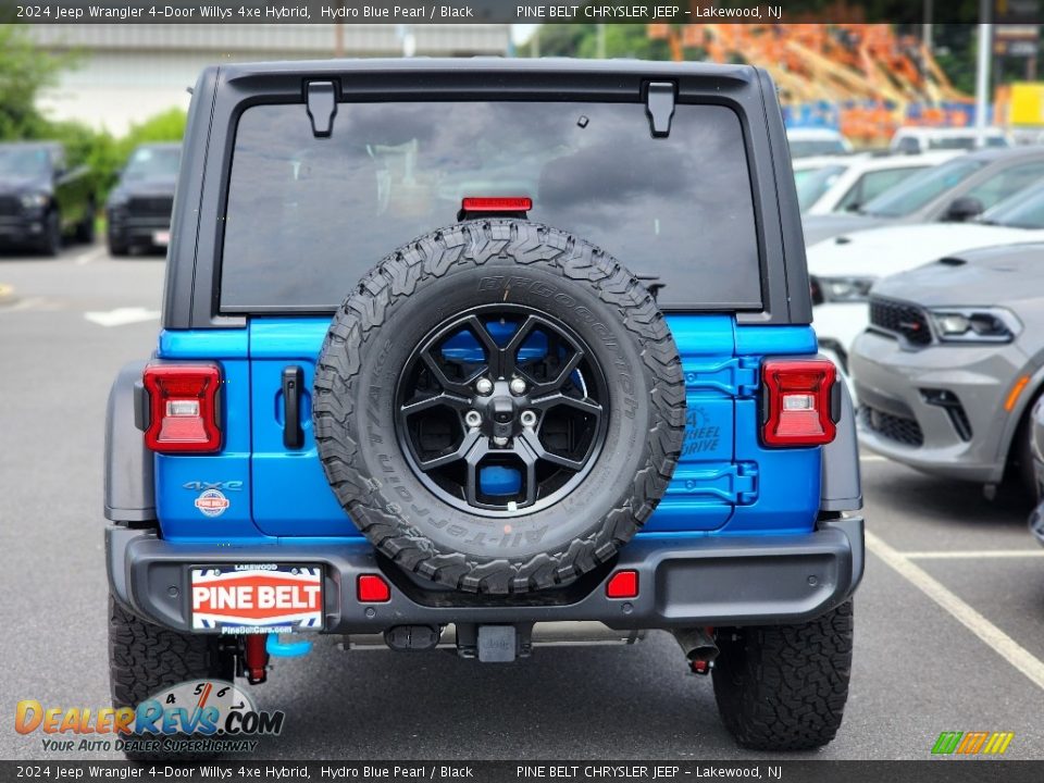 2024 Jeep Wrangler 4-Door Willys 4xe Hybrid Hydro Blue Pearl / Black Photo #6
