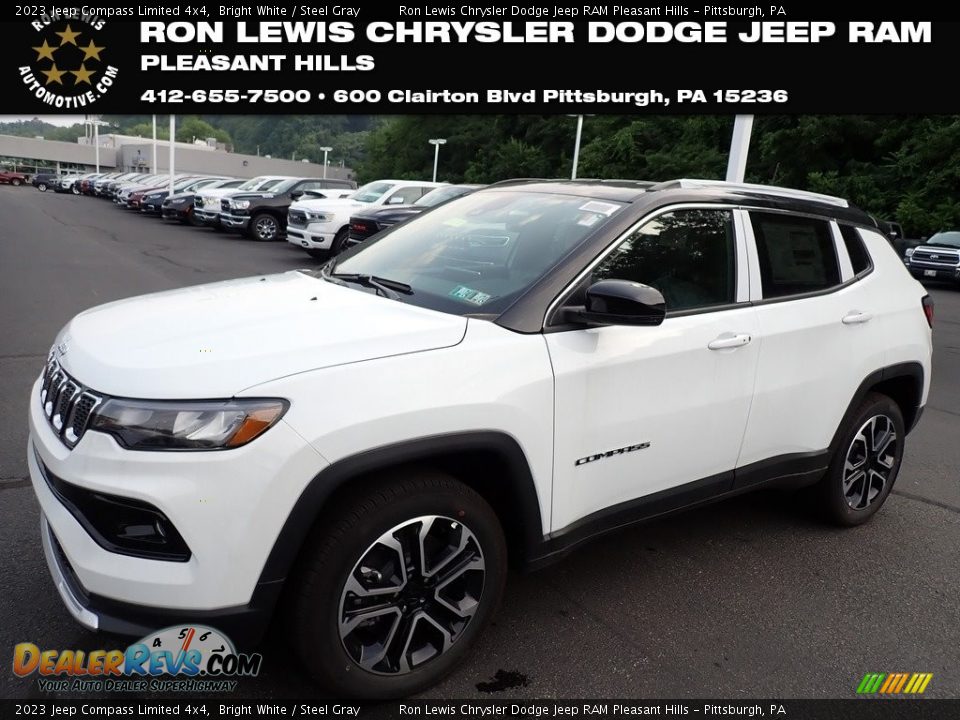 2023 Jeep Compass Limited 4x4 Bright White / Steel Gray Photo #1