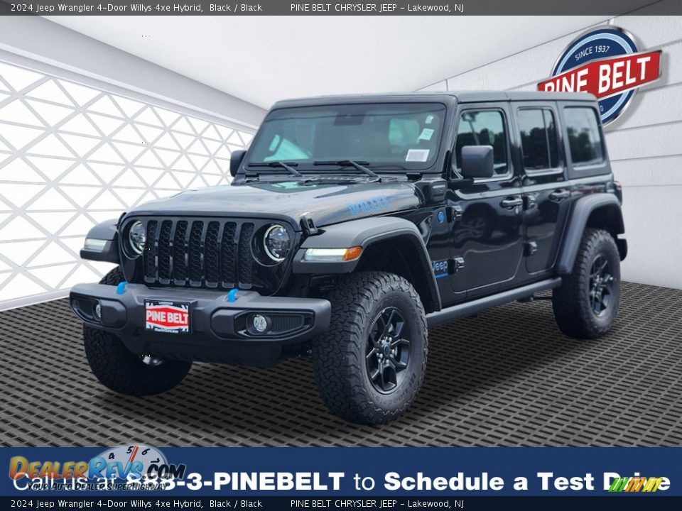 2024 Jeep Wrangler 4-Door Willys 4xe Hybrid Black / Black Photo #1