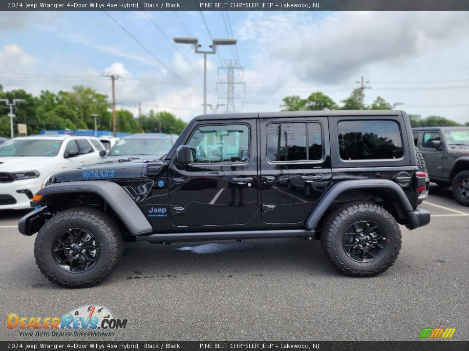 2024 Jeep Wrangler 4-Door Willys 4xe Hybrid Black / Black Photo #3