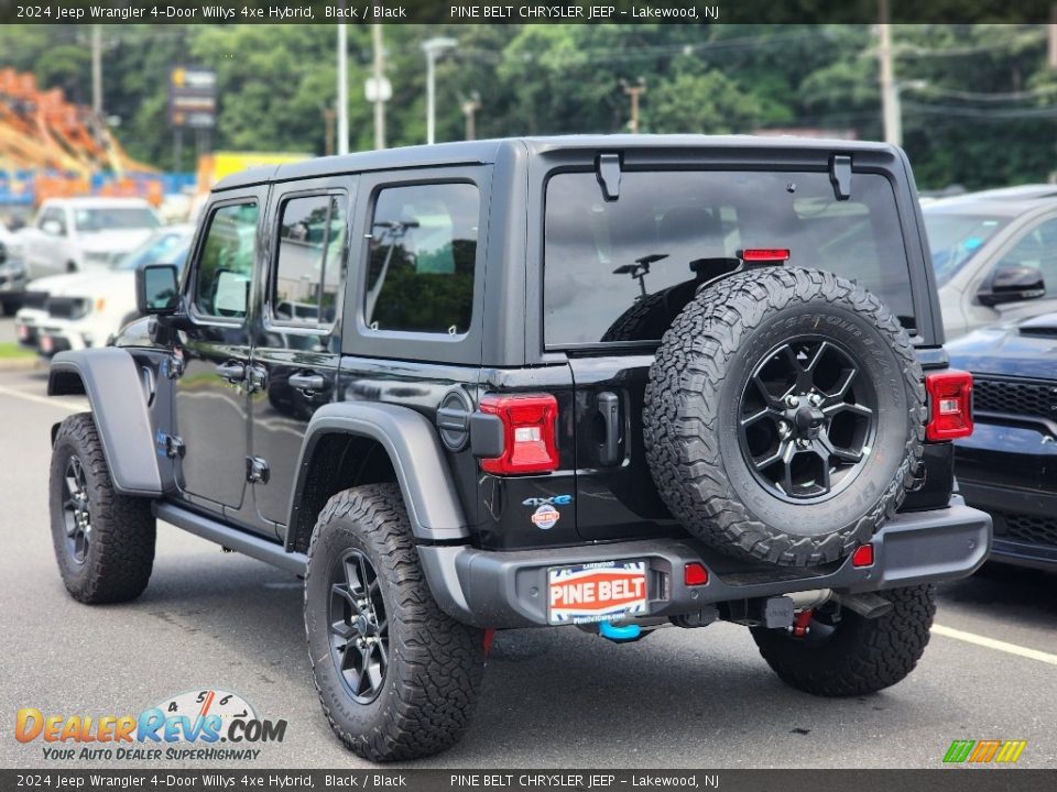 2024 Jeep Wrangler 4-Door Willys 4xe Hybrid Black / Black Photo #4