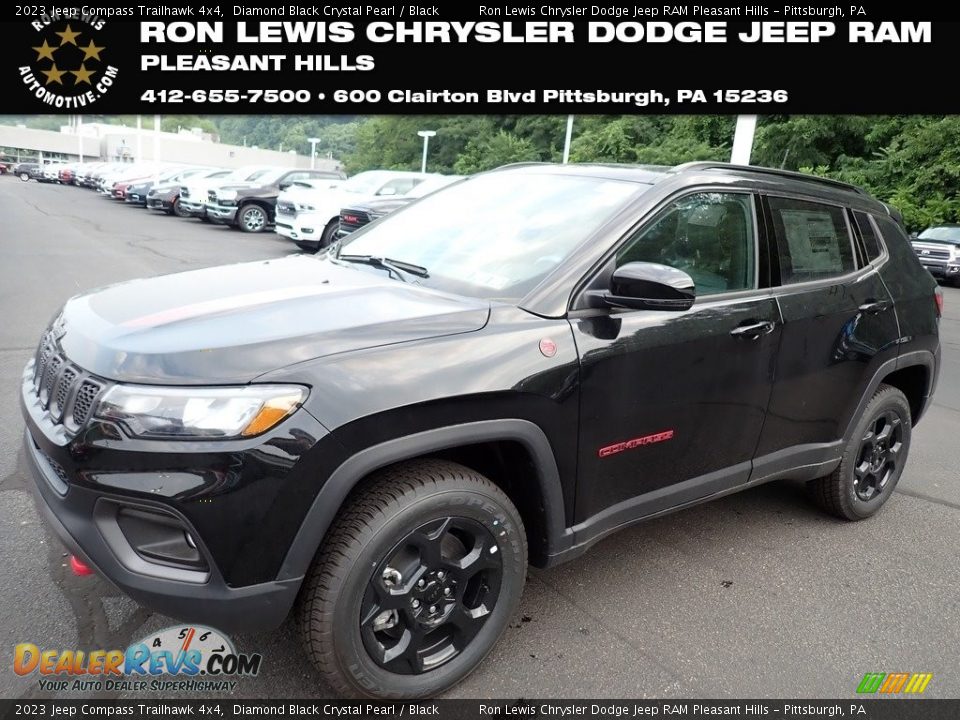 2023 Jeep Compass Trailhawk 4x4 Diamond Black Crystal Pearl / Black Photo #1