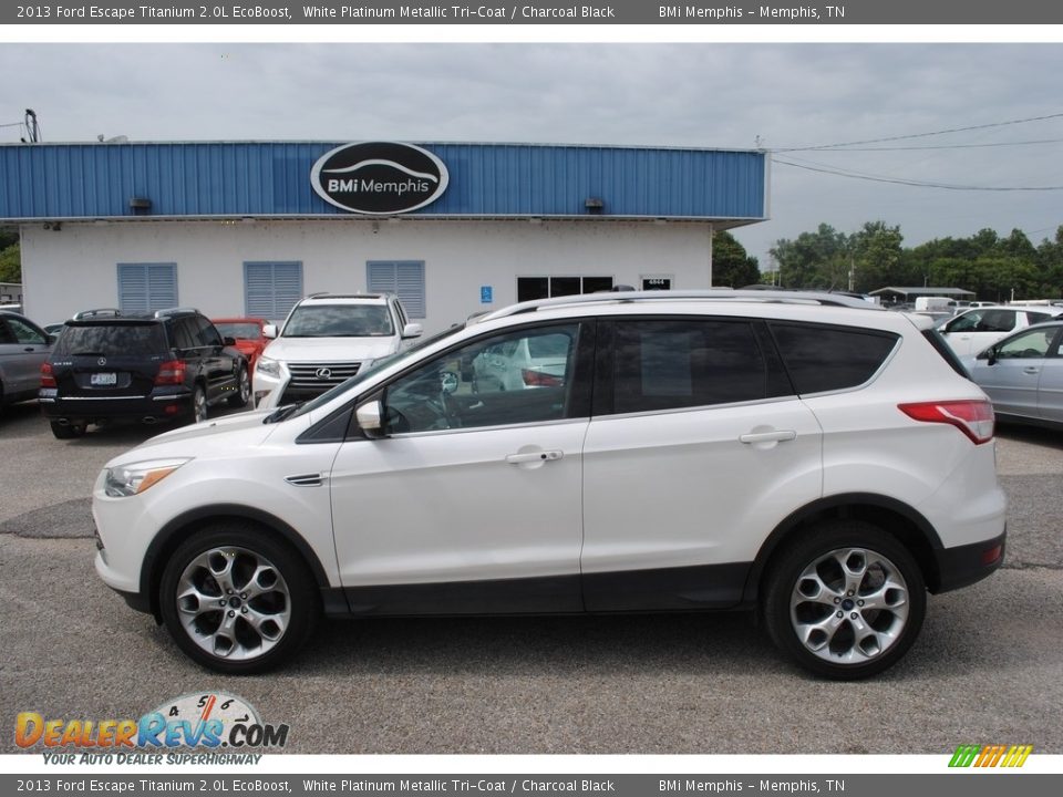 2013 Ford Escape Titanium 2.0L EcoBoost White Platinum Metallic Tri-Coat / Charcoal Black Photo #2