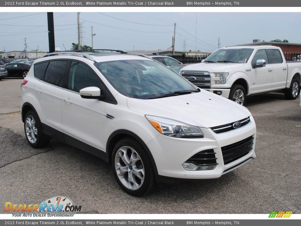 2013 Ford Escape Titanium 2.0L EcoBoost White Platinum Metallic Tri-Coat / Charcoal Black Photo #7