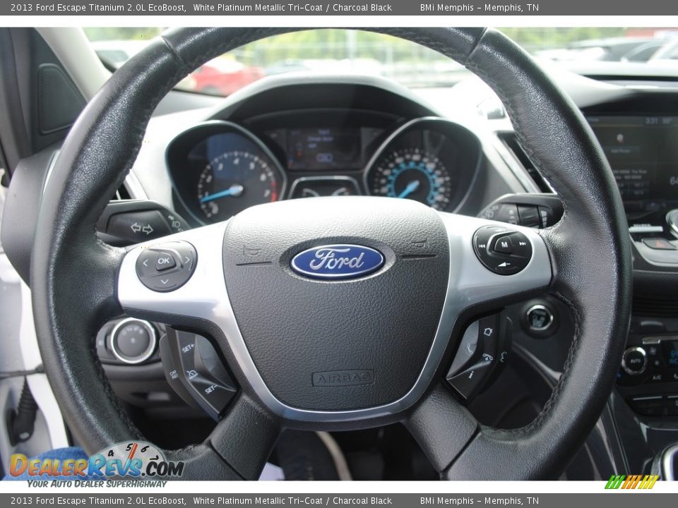 2013 Ford Escape Titanium 2.0L EcoBoost White Platinum Metallic Tri-Coat / Charcoal Black Photo #12