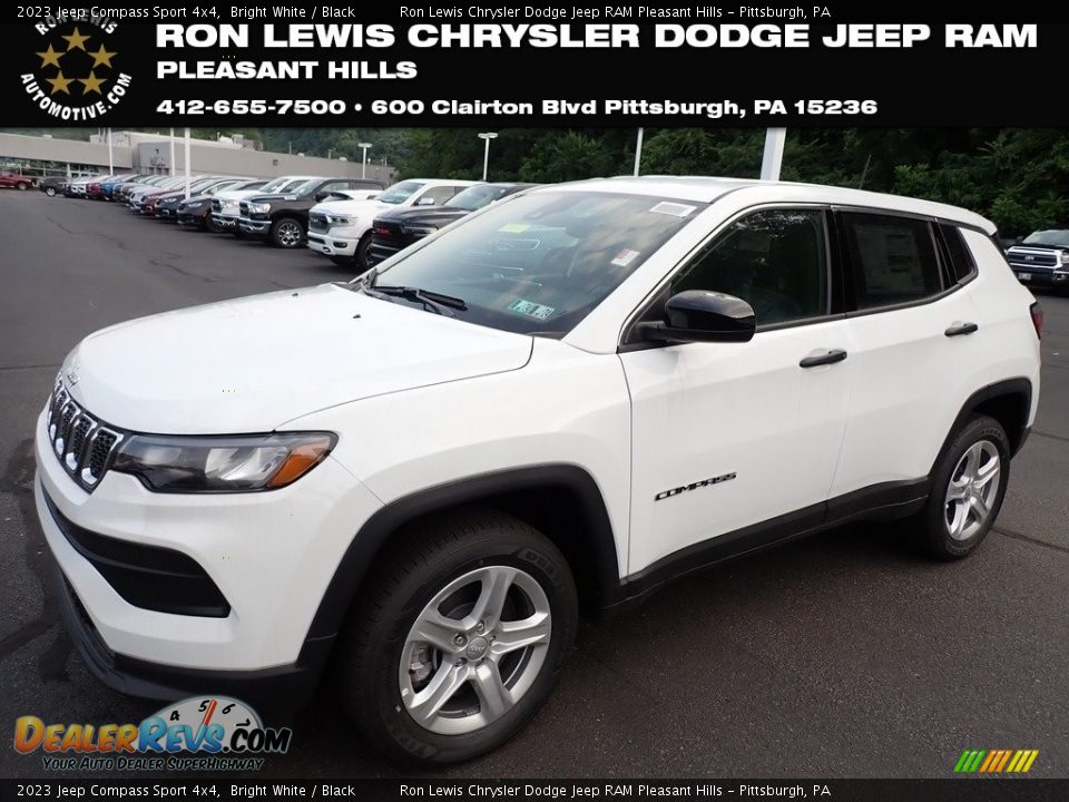 2023 Jeep Compass Sport 4x4 Bright White / Black Photo #1