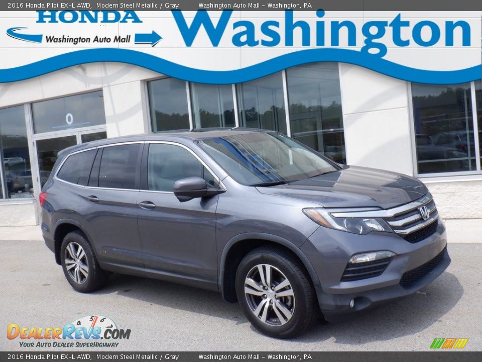 2016 Honda Pilot EX-L AWD Modern Steel Metallic / Gray Photo #1