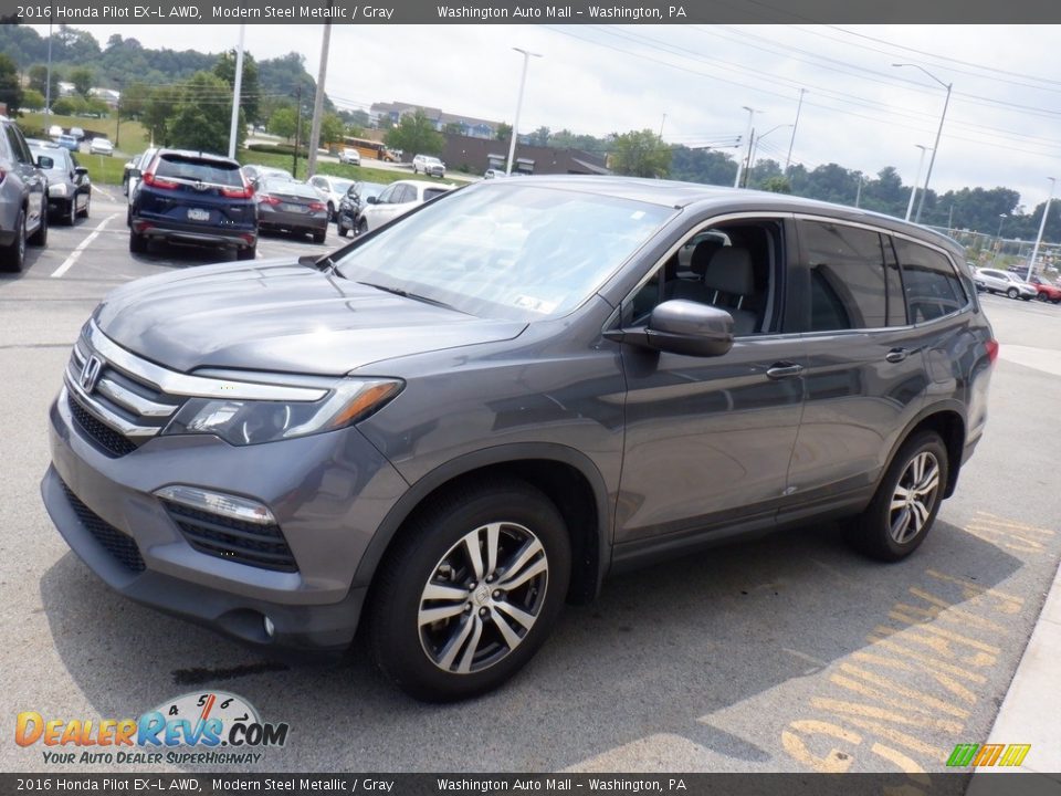 2016 Honda Pilot EX-L AWD Modern Steel Metallic / Gray Photo #6