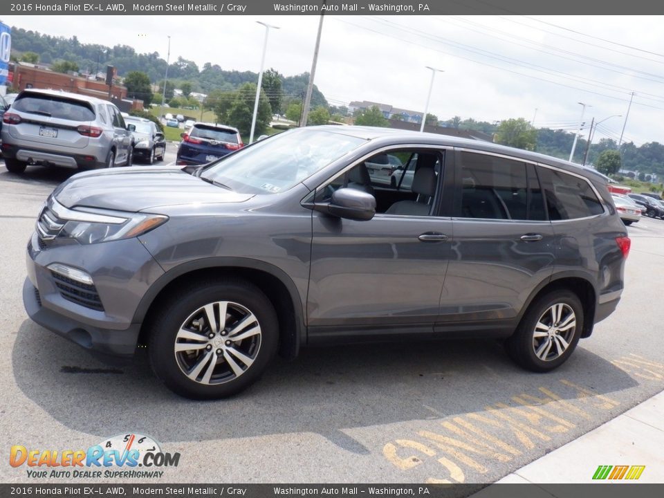 2016 Honda Pilot EX-L AWD Modern Steel Metallic / Gray Photo #7