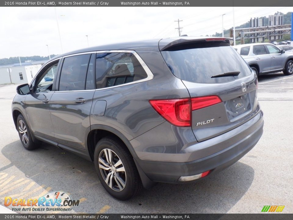 2016 Honda Pilot EX-L AWD Modern Steel Metallic / Gray Photo #8