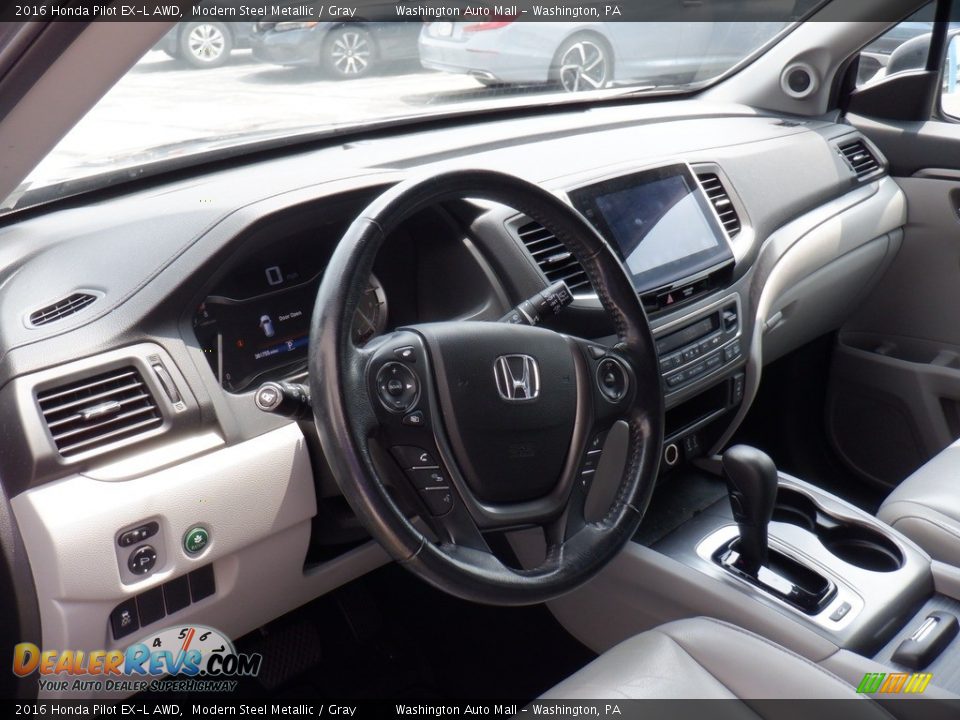 2016 Honda Pilot EX-L AWD Modern Steel Metallic / Gray Photo #12