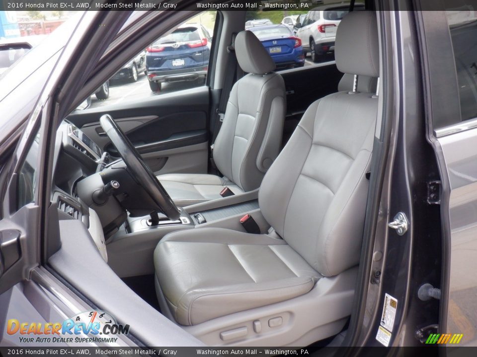 2016 Honda Pilot EX-L AWD Modern Steel Metallic / Gray Photo #16