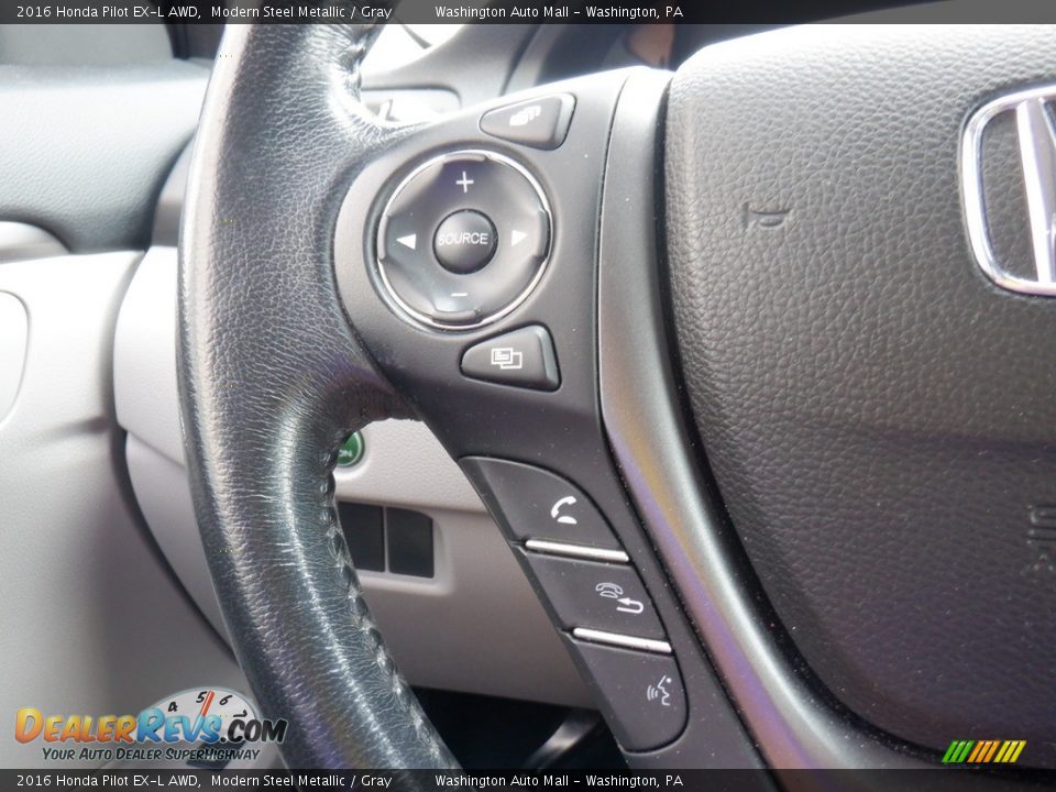 2016 Honda Pilot EX-L AWD Modern Steel Metallic / Gray Photo #25