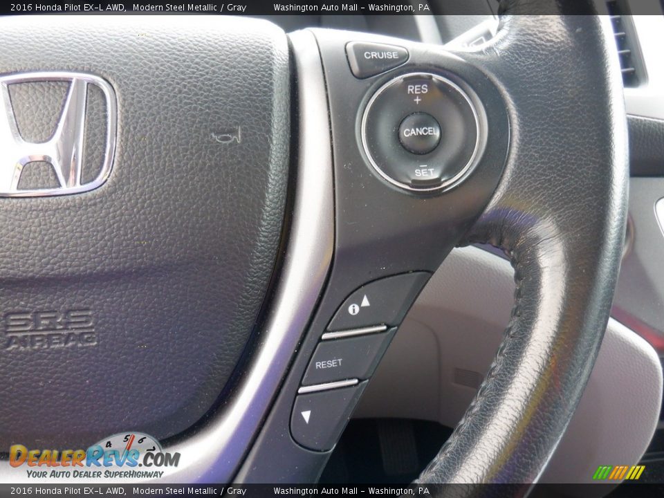 2016 Honda Pilot EX-L AWD Modern Steel Metallic / Gray Photo #26