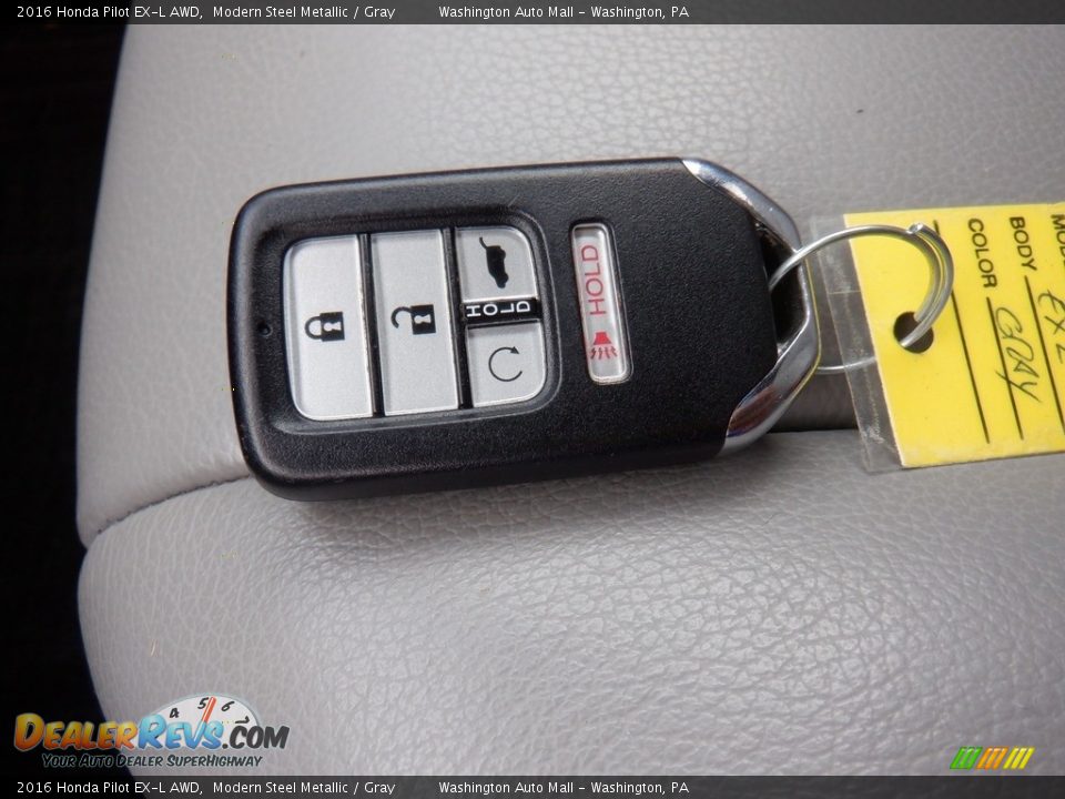 2016 Honda Pilot EX-L AWD Modern Steel Metallic / Gray Photo #30