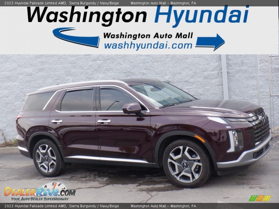 2023 Hyundai Palisade Limited AWD Sierra Burgundy / Navy/Beige Photo #2