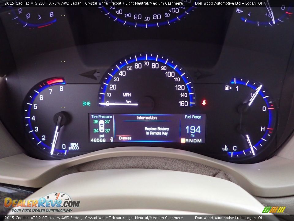 2015 Cadillac ATS 2.0T Luxury AWD Sedan Gauges Photo #18