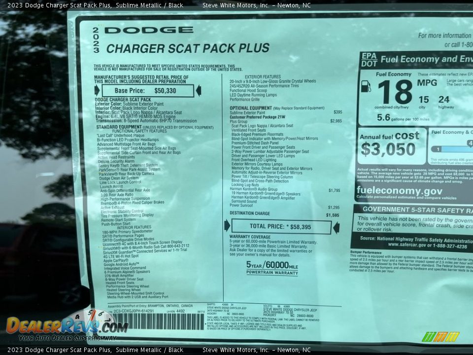 2023 Dodge Charger Scat Pack Plus Sublime Metallic / Black Photo #29
