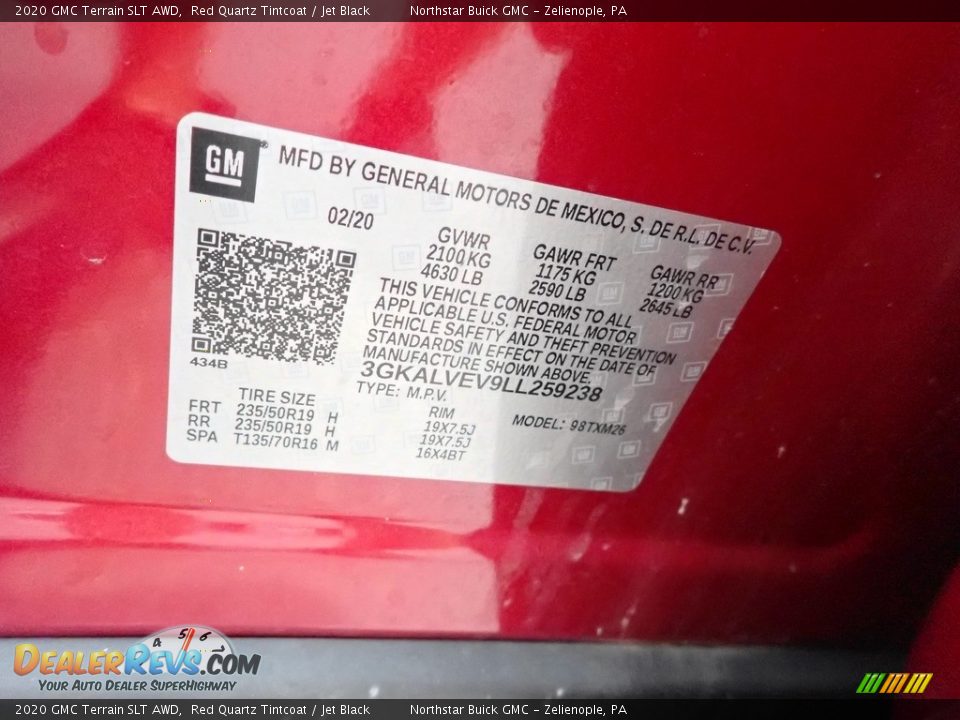 2020 GMC Terrain SLT AWD Red Quartz Tintcoat / Jet Black Photo #30
