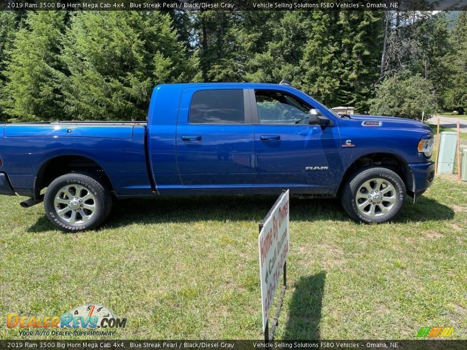 2019 Ram 3500 Big Horn Mega Cab 4x4 Blue Streak Pearl / Black/Diesel Gray Photo #2